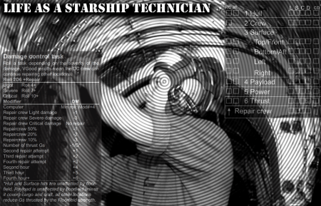 A space technician has a lot on his mind during a battle.